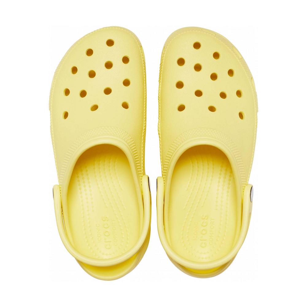 Yellow Women's Crocs Classic Platform Clog Wedges | NZ 0644ZUTG